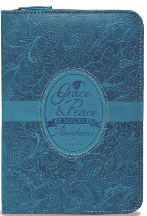 Notes ekoskóra - Grace & Peace - błękitny