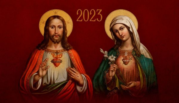 Kalendarz trójdzielny 2023 - Serce Jezusa, Serce Maryi